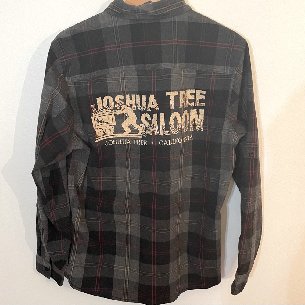 Burnside plaid flannel shirt. Joshua tree saloon CA
